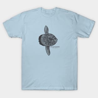 Ocean Sunfish with Common and Scientific Names - fish design T-Shirt